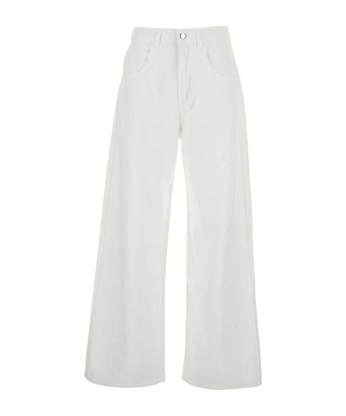 Icon Denim Poppy White Jeans With Medium Rise And Logo Patch On The Rear In Denim Woman