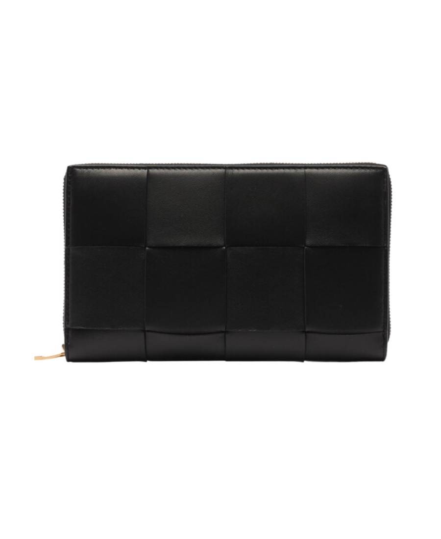 Bottega Veneta Quilted Wallets Gold-tone Hardware In Black