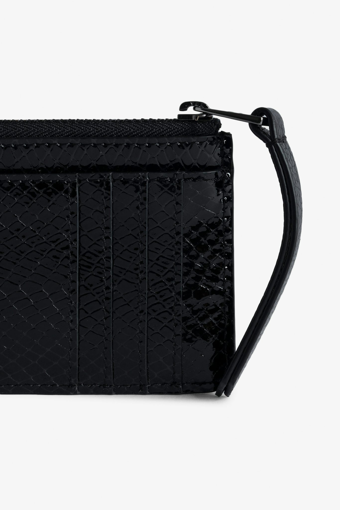 ZADIG & VOLTAIRE GLOSSY PYTHON-EFFECT CARDHOLDER