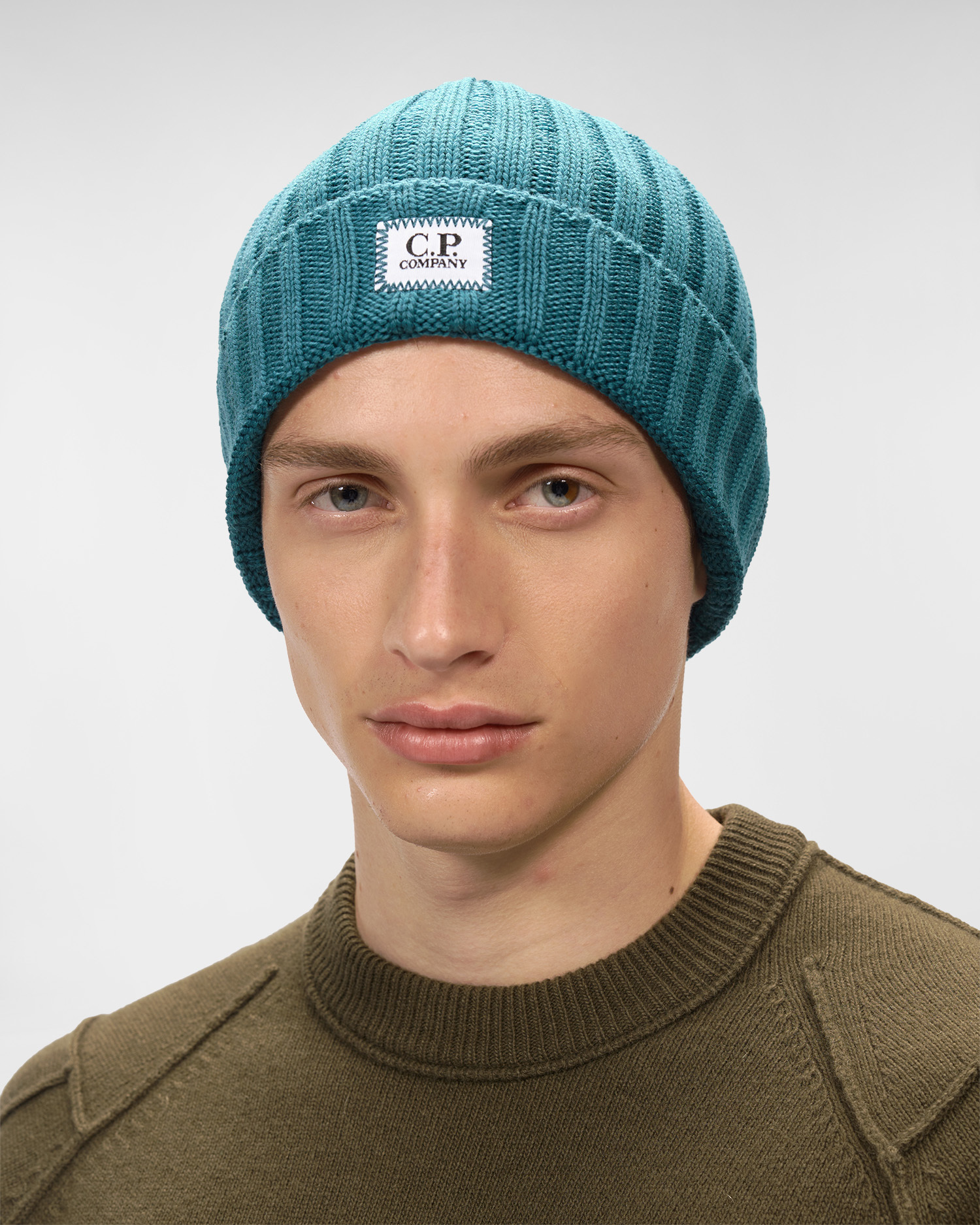 C.p. Company Ribbed-wool Beanie Hat In Blue