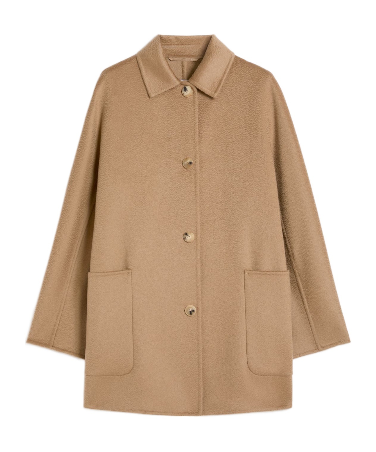 Max Mara Short Pure Cashmere Coat In Brown