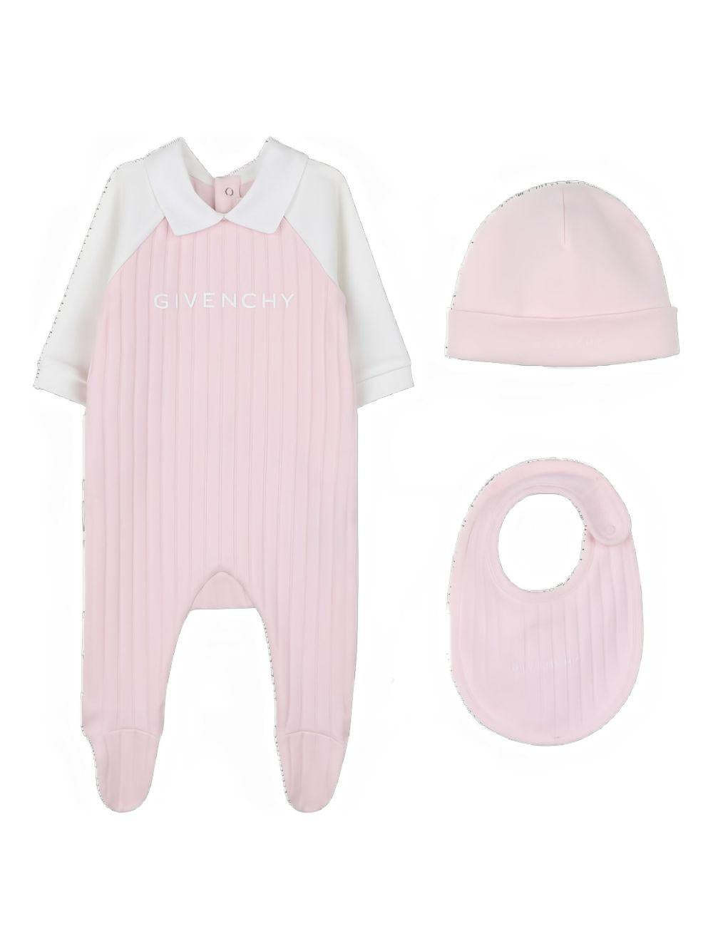 Givenchy Long-sleeved Three-piece Bodysuit In Pink