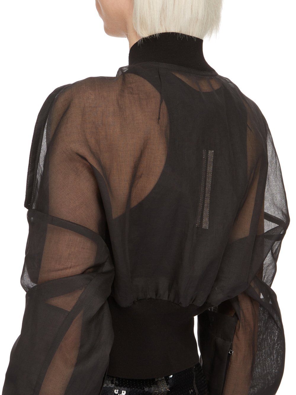 Rick Owens Flight Semi-sheer Bomber Jacket In Black