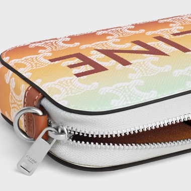 Celine Triomphe Canvas Sunset Shoulder Bag In White