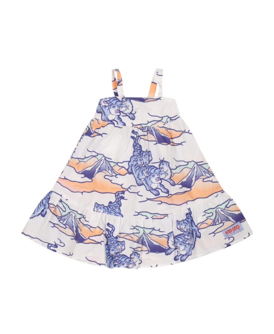 Kenzo Printed Dress In White