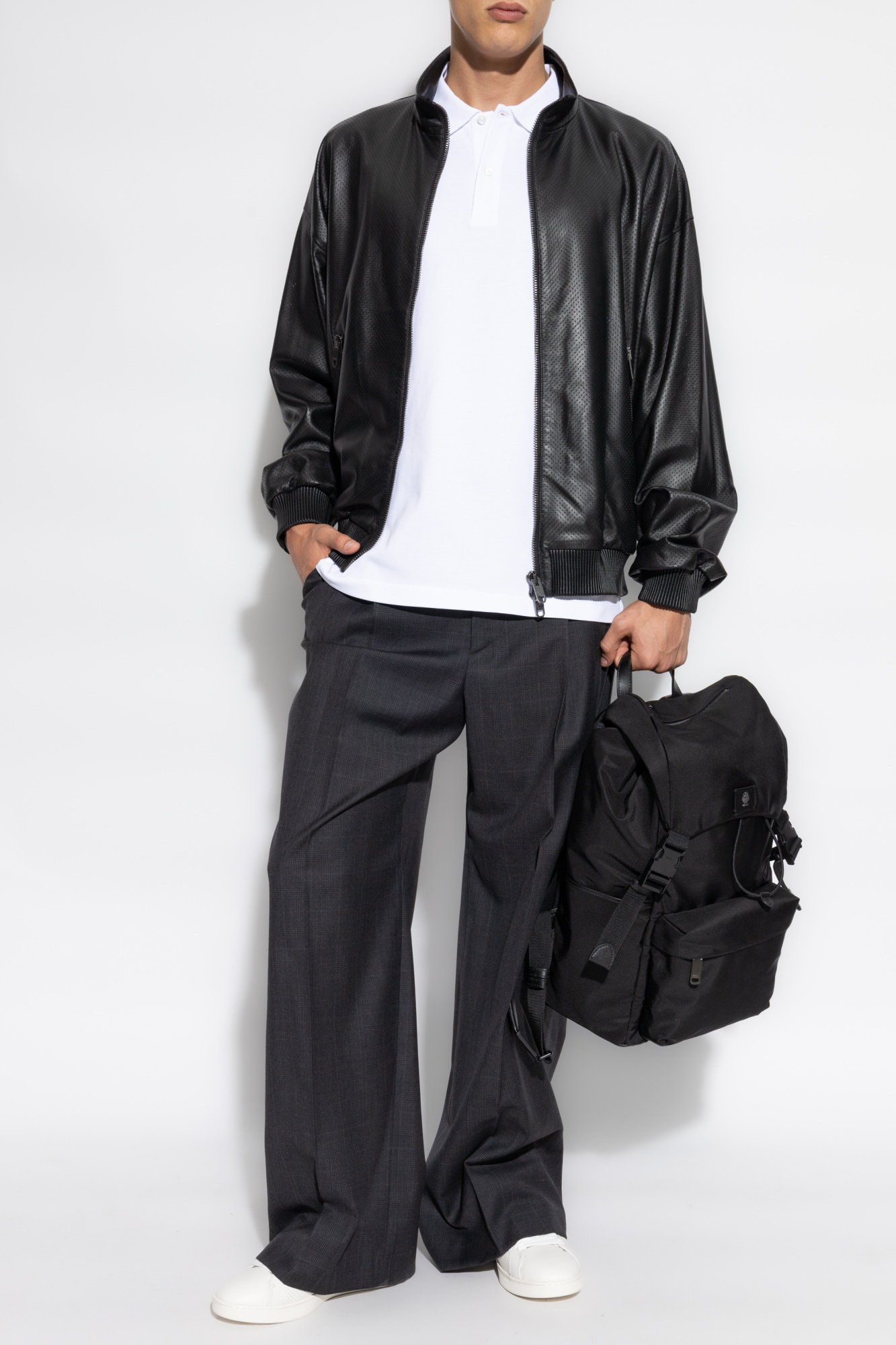 Bally Black Adrien Brody Edition Lightweight Leather Jacket
