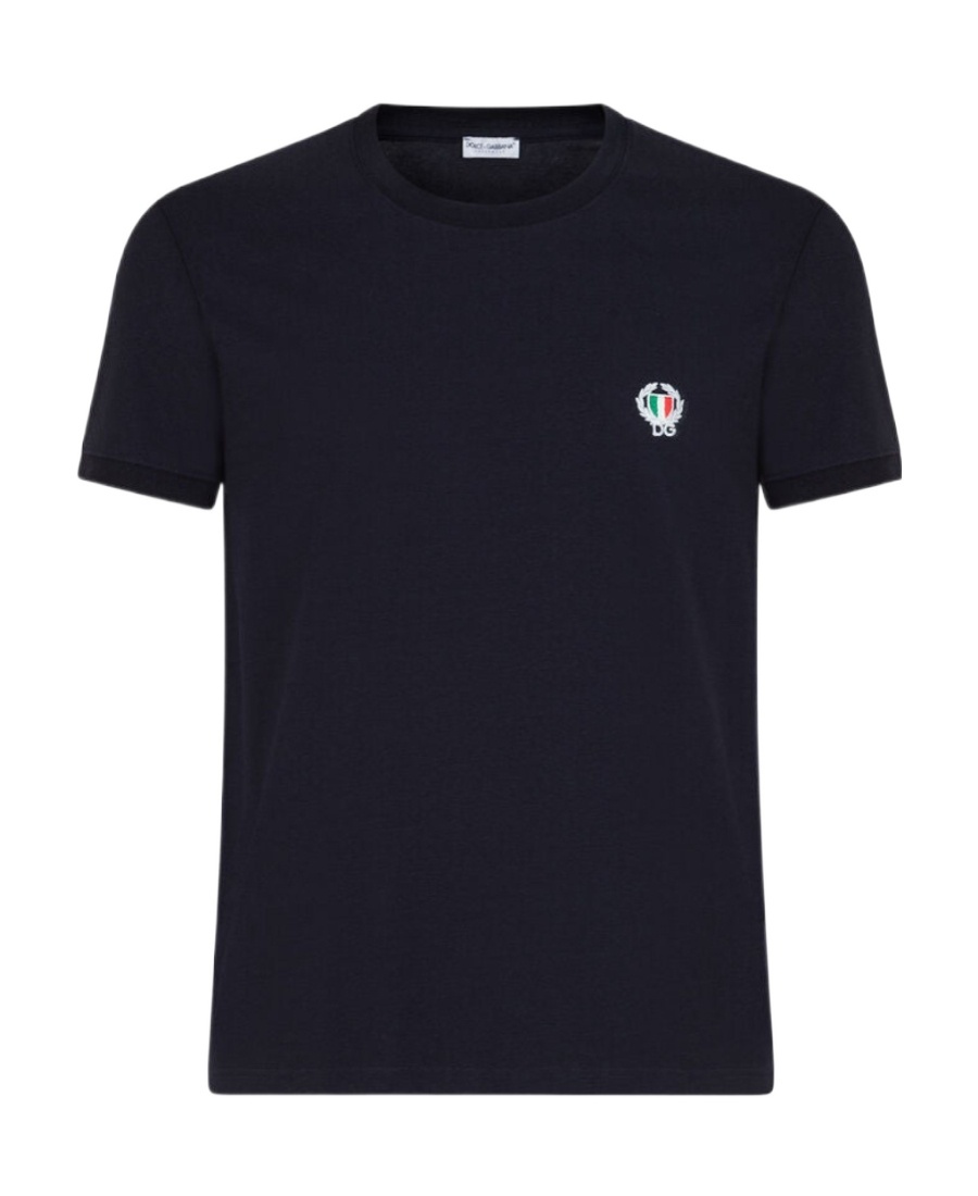 Dolce & Gabbana Crown And Laurel Patch Crewneck T-shirt In Black