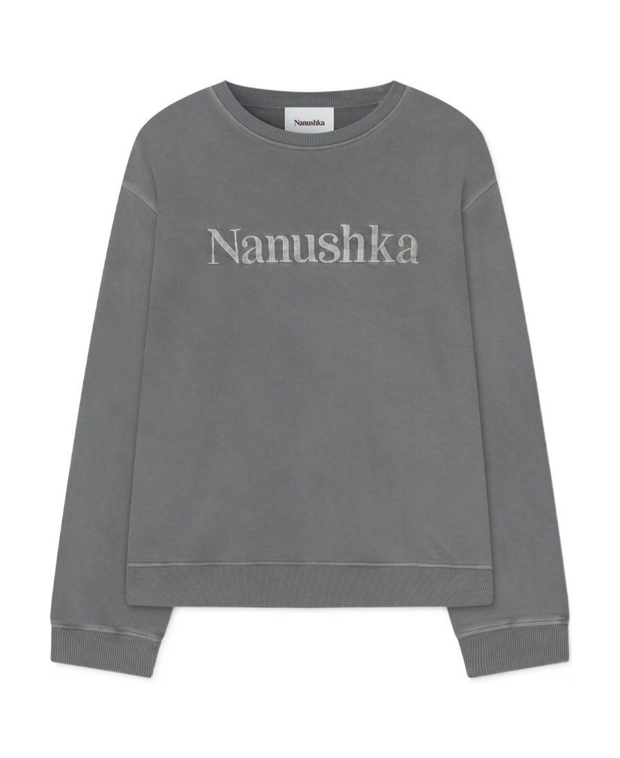 Nanushka Logo-embroidered Sweatshirt In Gray