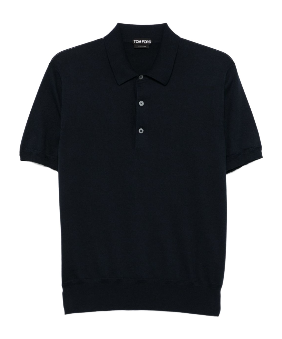 Tom Ford Midnight Cotton Blend Polo In Black