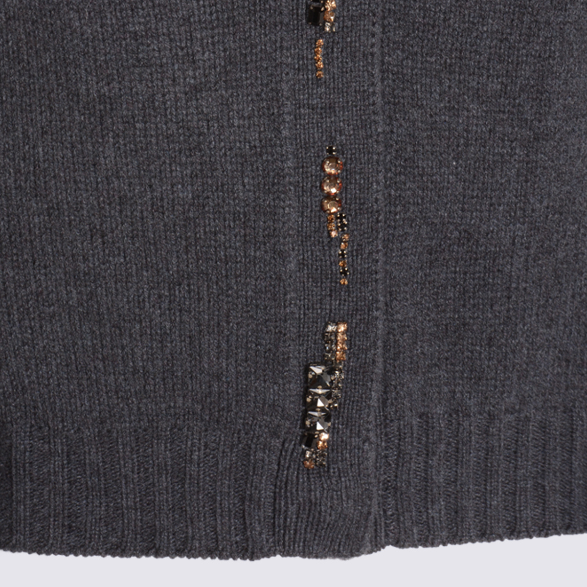 Fabiana Filippi Bead-embellished Cardigan In Gray