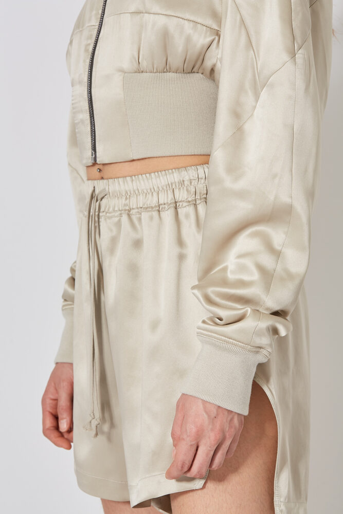 Rick Owens Girders Cropped Bomber Jacket In Nude