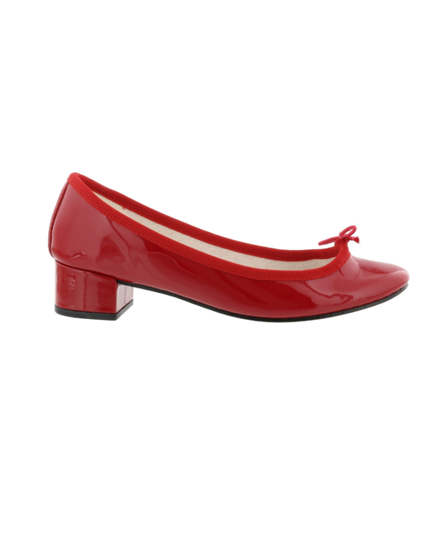 Repetto Bow Front Low Heel Pumps In Red