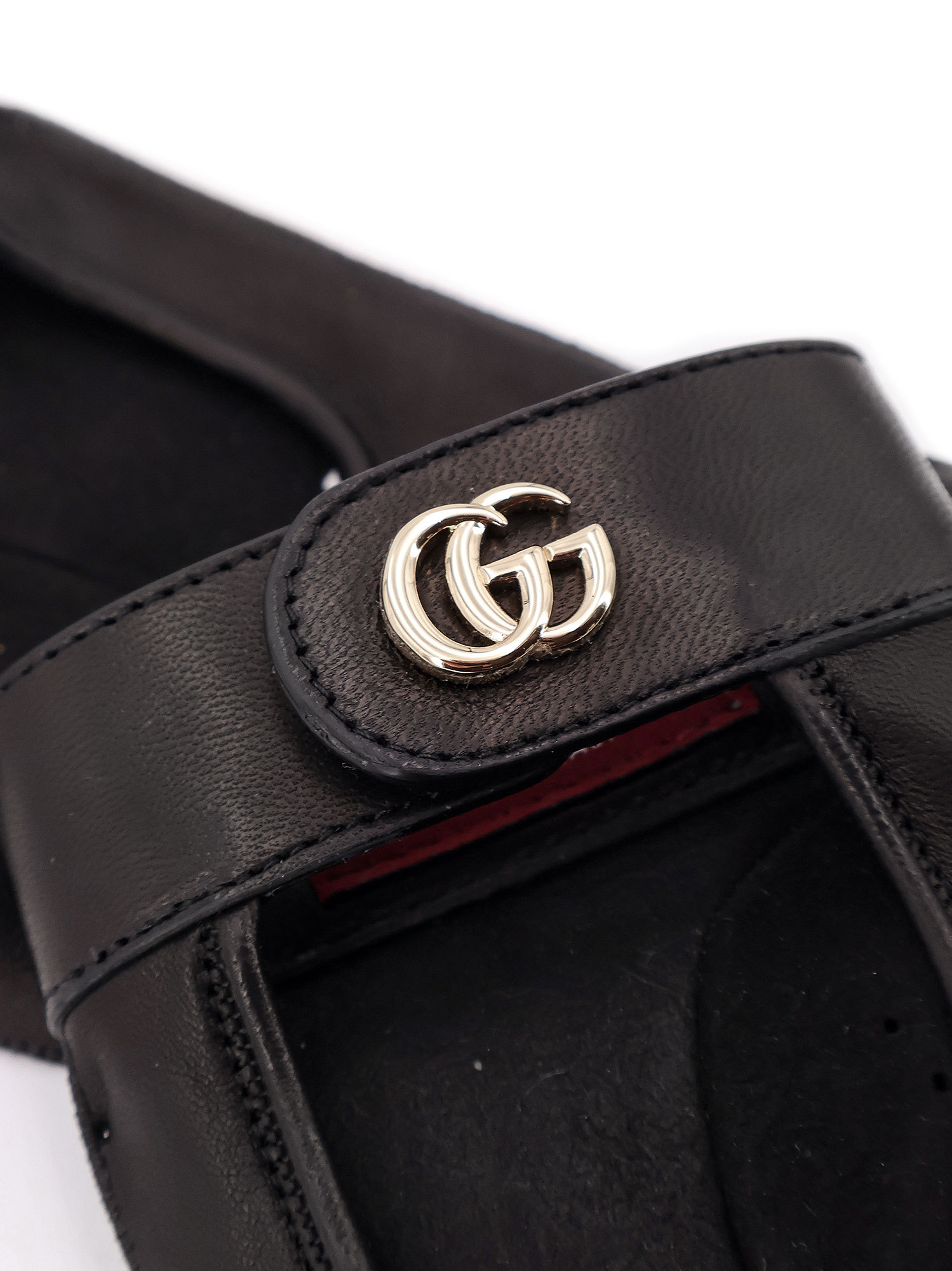 Gucci Fingerless Leather Gloves In Black