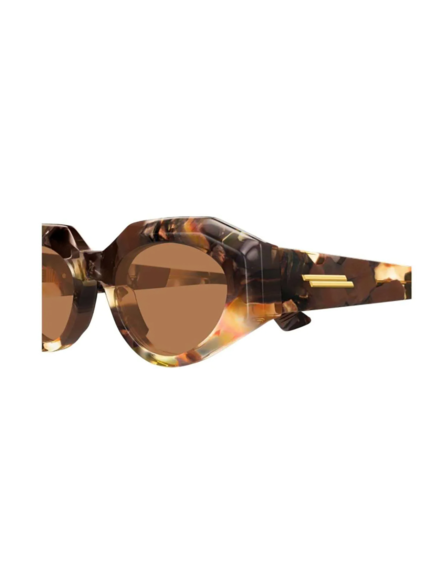 Bottega Veneta Eyewear Oval Frame Sunglasses In Brown