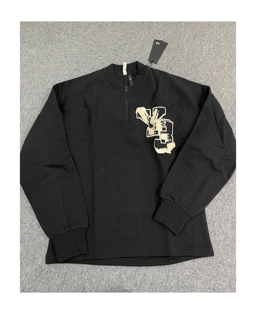 Y-3 Logo-patch Organic-cotton Sweatshirt In Black