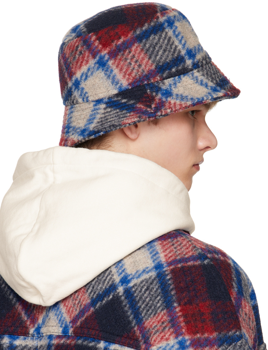 Isabel Marant Checked Fisherman's Hat In Multicolor