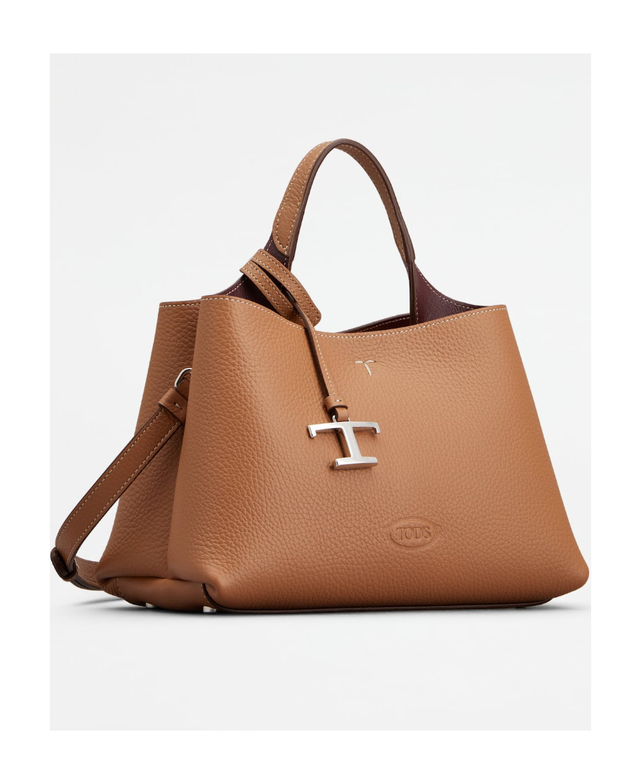 Tod's T Timeless Micro Leather Handbag In Brown