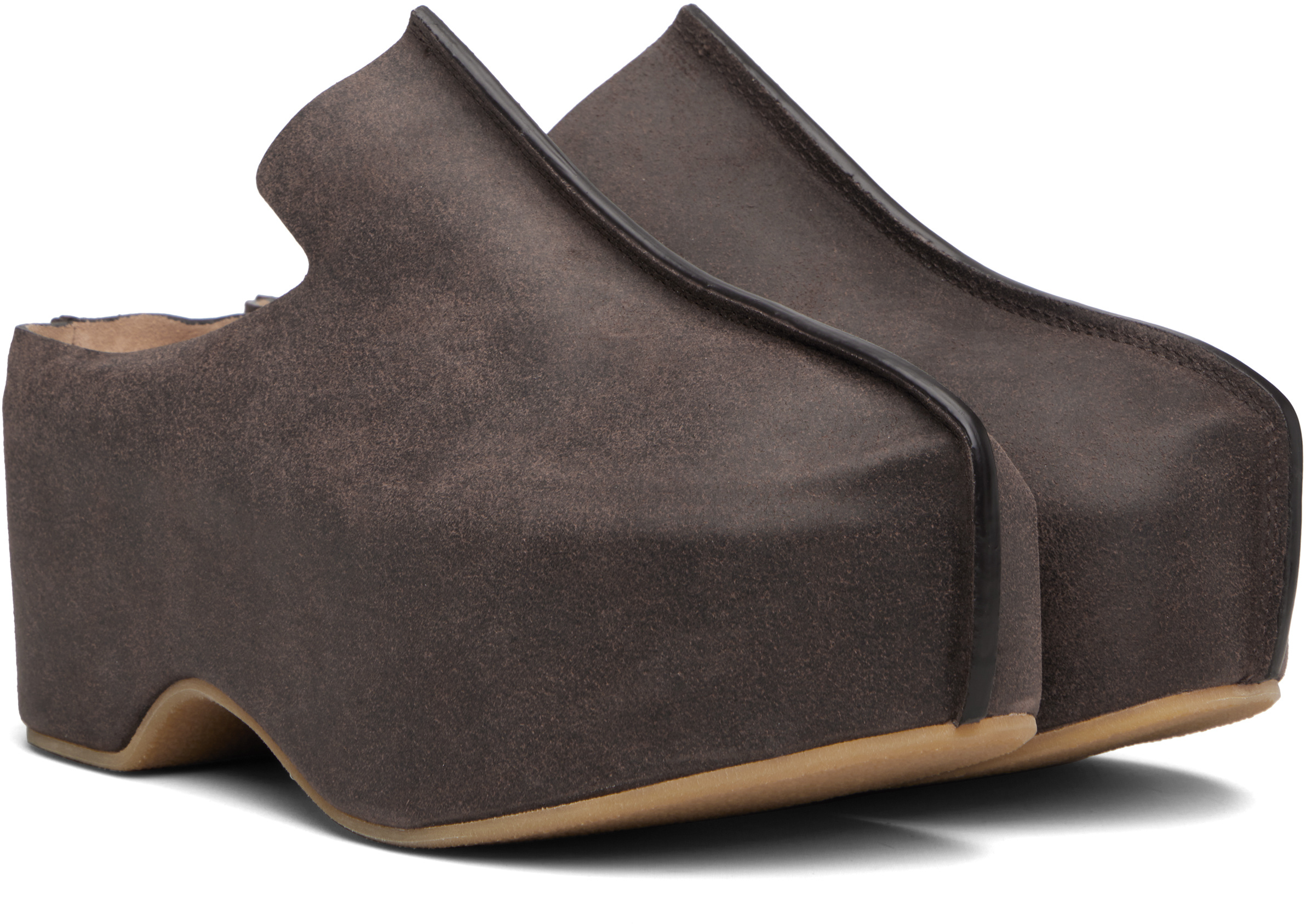 Jw Anderson Platform Mules In Brown