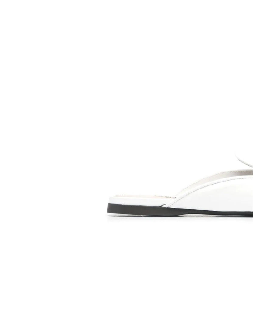 Miu Miu Chain-link Slippers In White