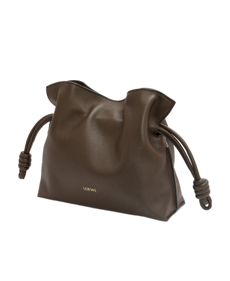 Loewe Mini Flamenco Clutch In Nappa Calfskin In Brown