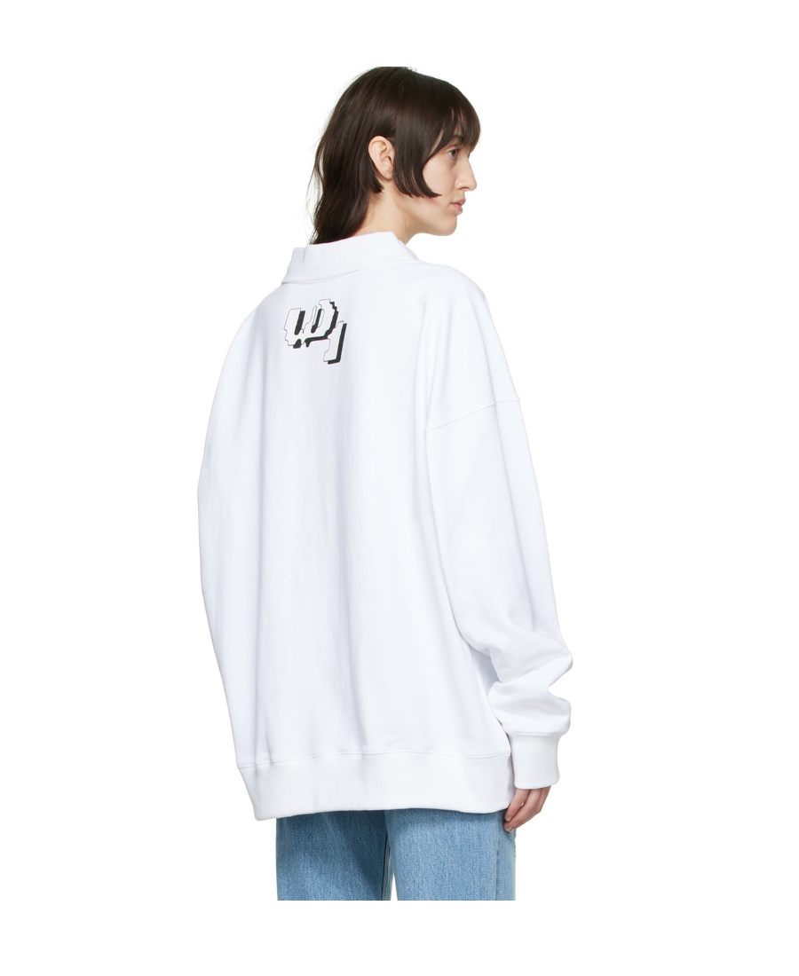We11 Done Print Sweater In White