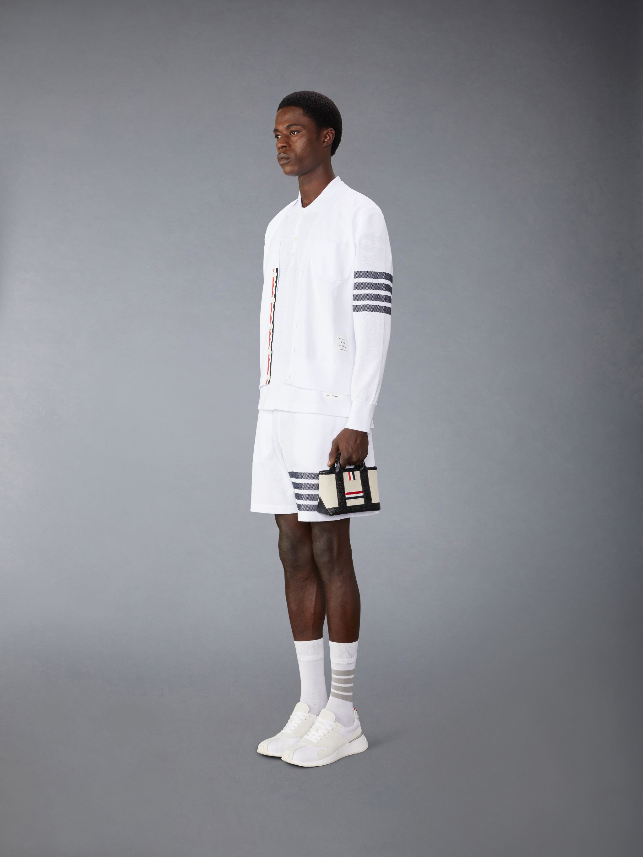 Thom Browne Mini Tool Leather Tote Bag In Black