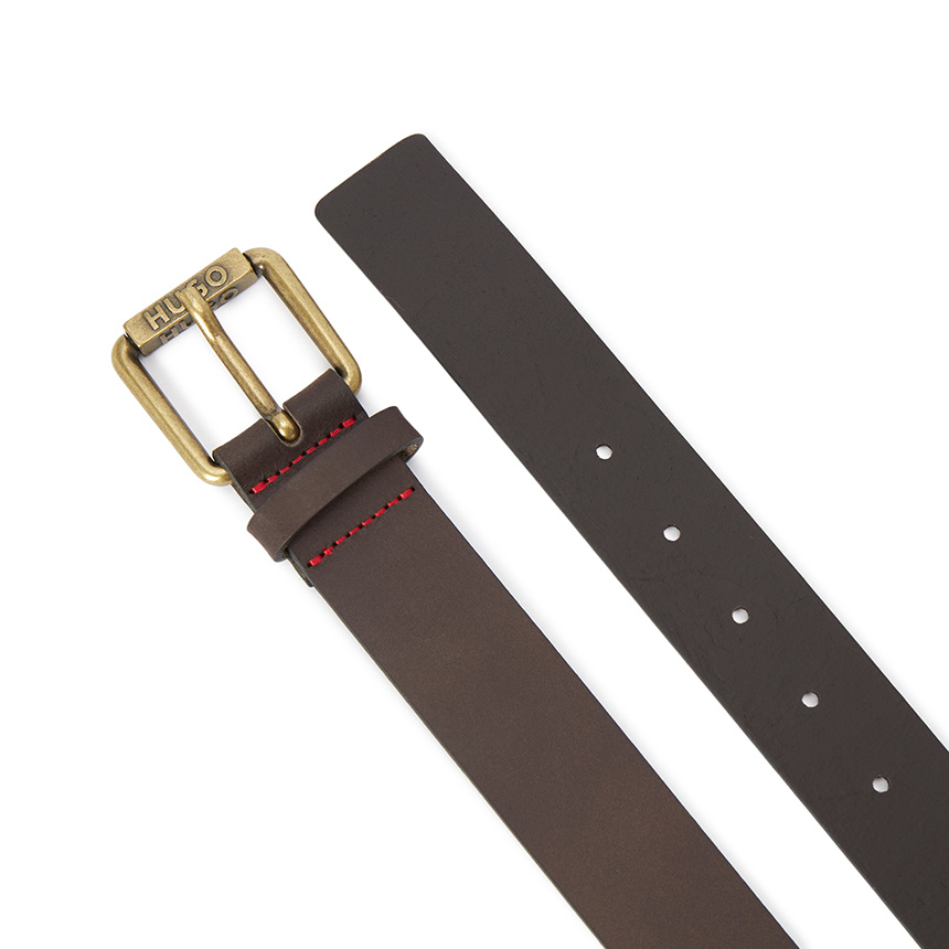 Hugo Boss Logo Belt In Brown
