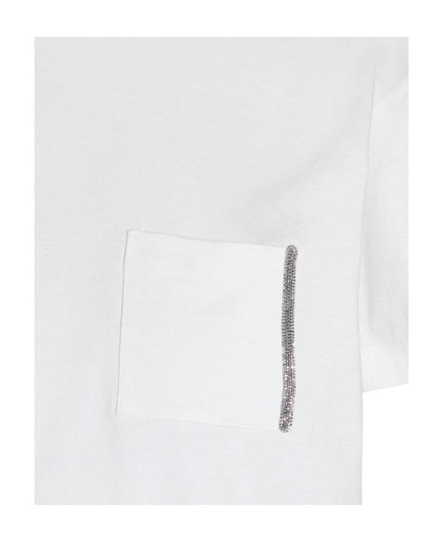 Fabiana Filippi T-shirt With Round Neck And Short Sleeves In White