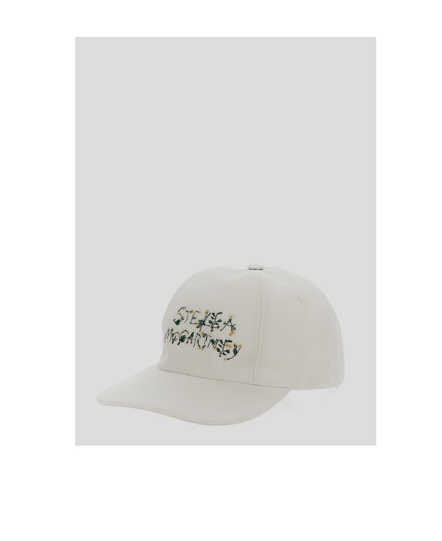 Shop Stella Mccartney Logo Embroidered Baseball Cap In Gray