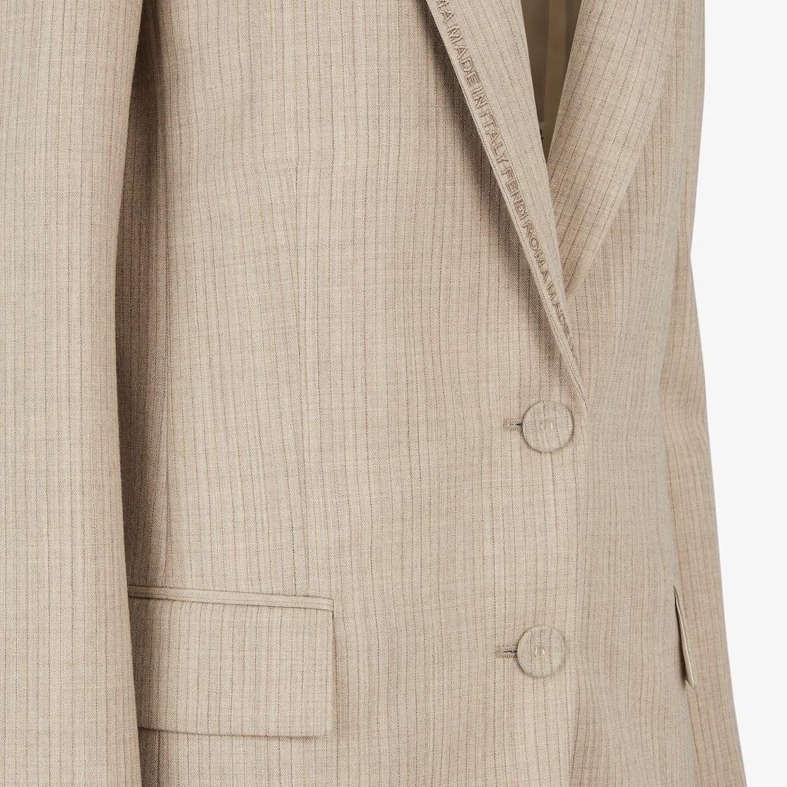 Fendi Beige Flannel Blazer In Nude