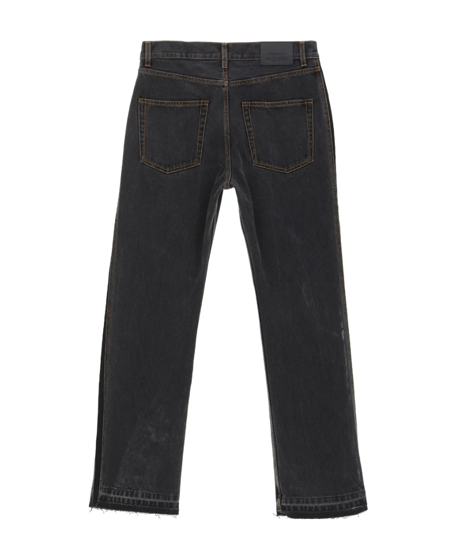 Alexander Mcqueen Straight Leg Jeans In Black