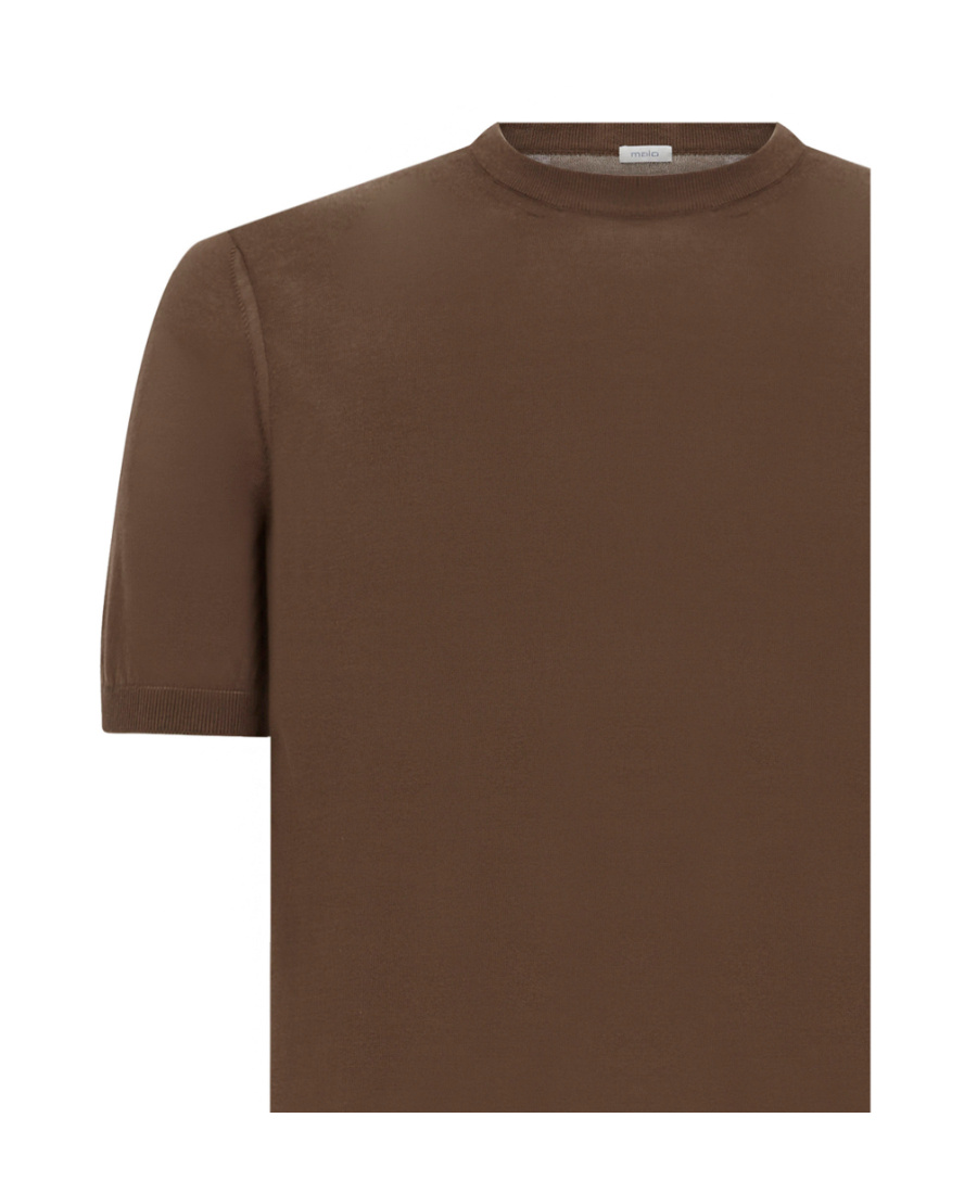 Malo Crewneck Cotton T-shirt In Brown