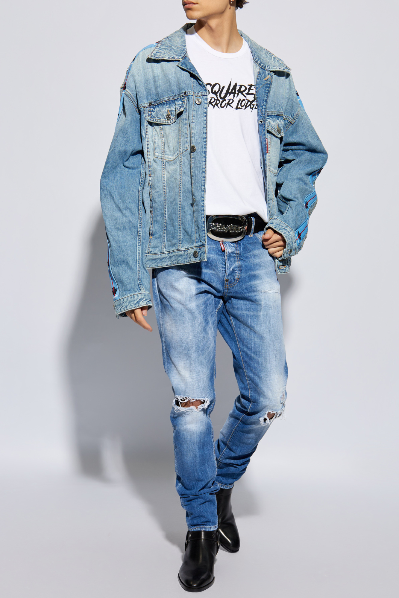 Dsquared2 Cool Guy Distressed Straight Jeans In Blue
