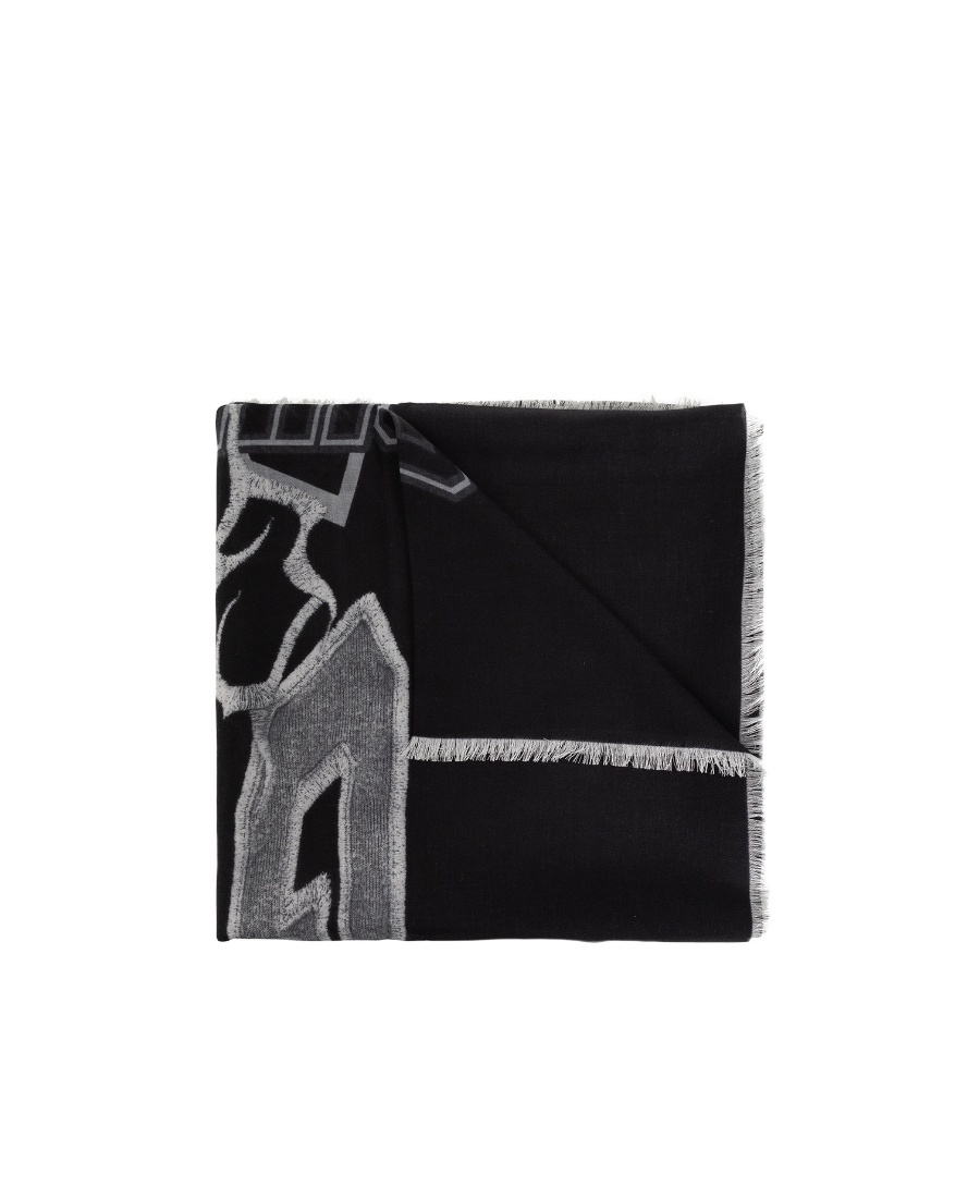 Givenchy Logo-print Modal-cashmere Scarf In Black