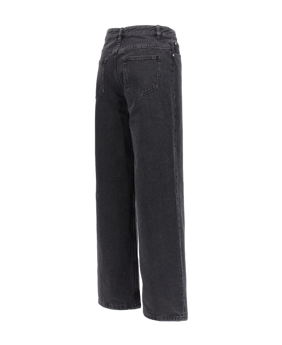 Apc A.p.c. High-waisted Wide-leg Jeans In Black