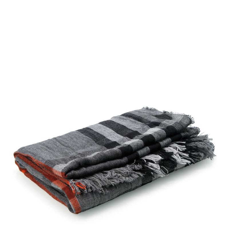 Burberry Checkered Scarf In Black