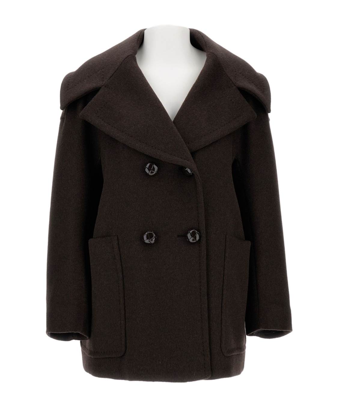 Max Mara Double-breasted Coat In Brown