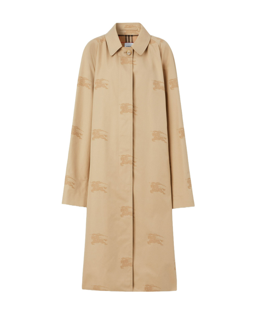 Burberry All-over-embroidered Coat In Brown