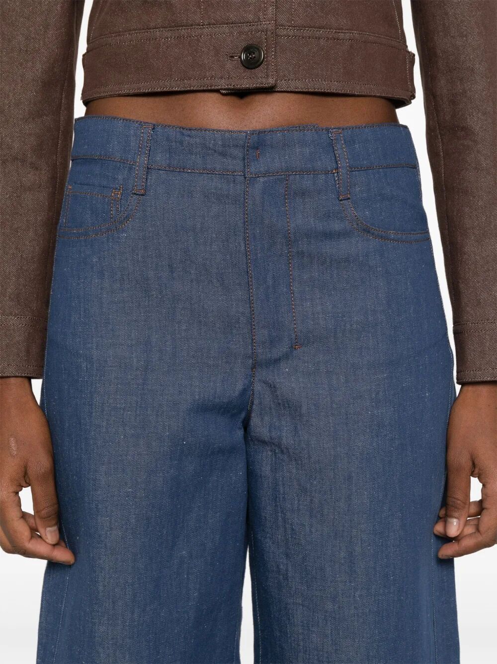 Max Mara Denim Shorts With Belt Loops In Blue