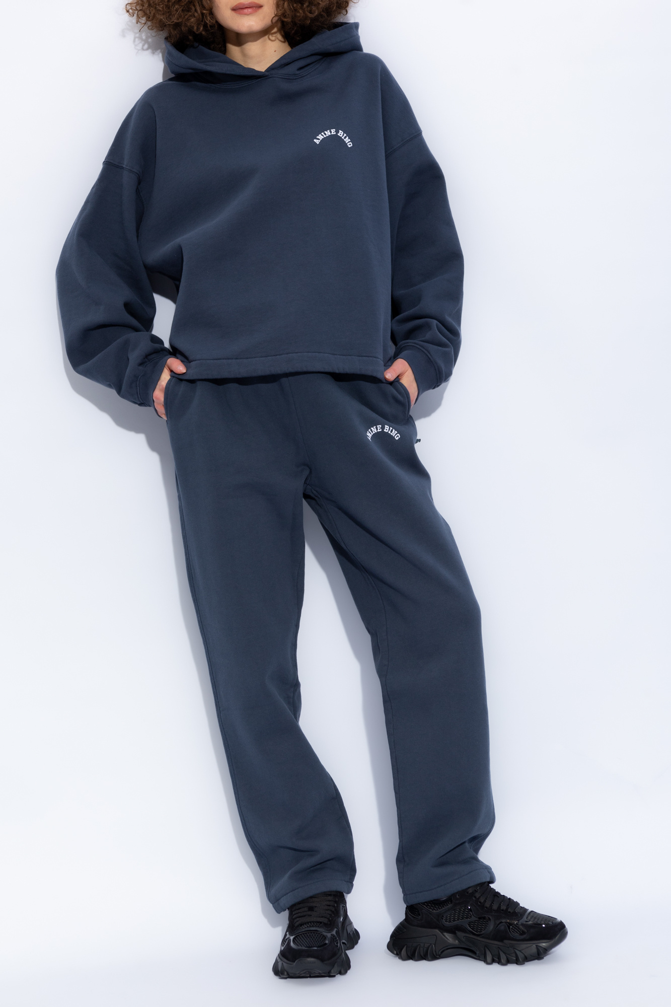 ANINE BING LEONE LOGO-PRINT TRACK PANTS
