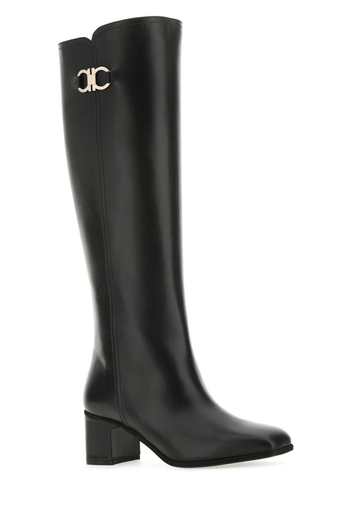 Ferragamo Gancini Knee-high Boots In Black