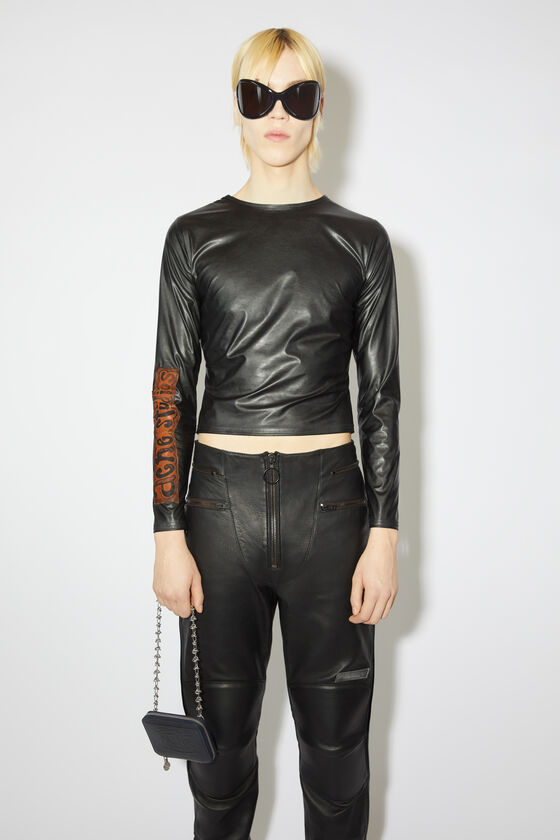 Acne Studios T-shirt With Round Neck And Long Sleeves In Black