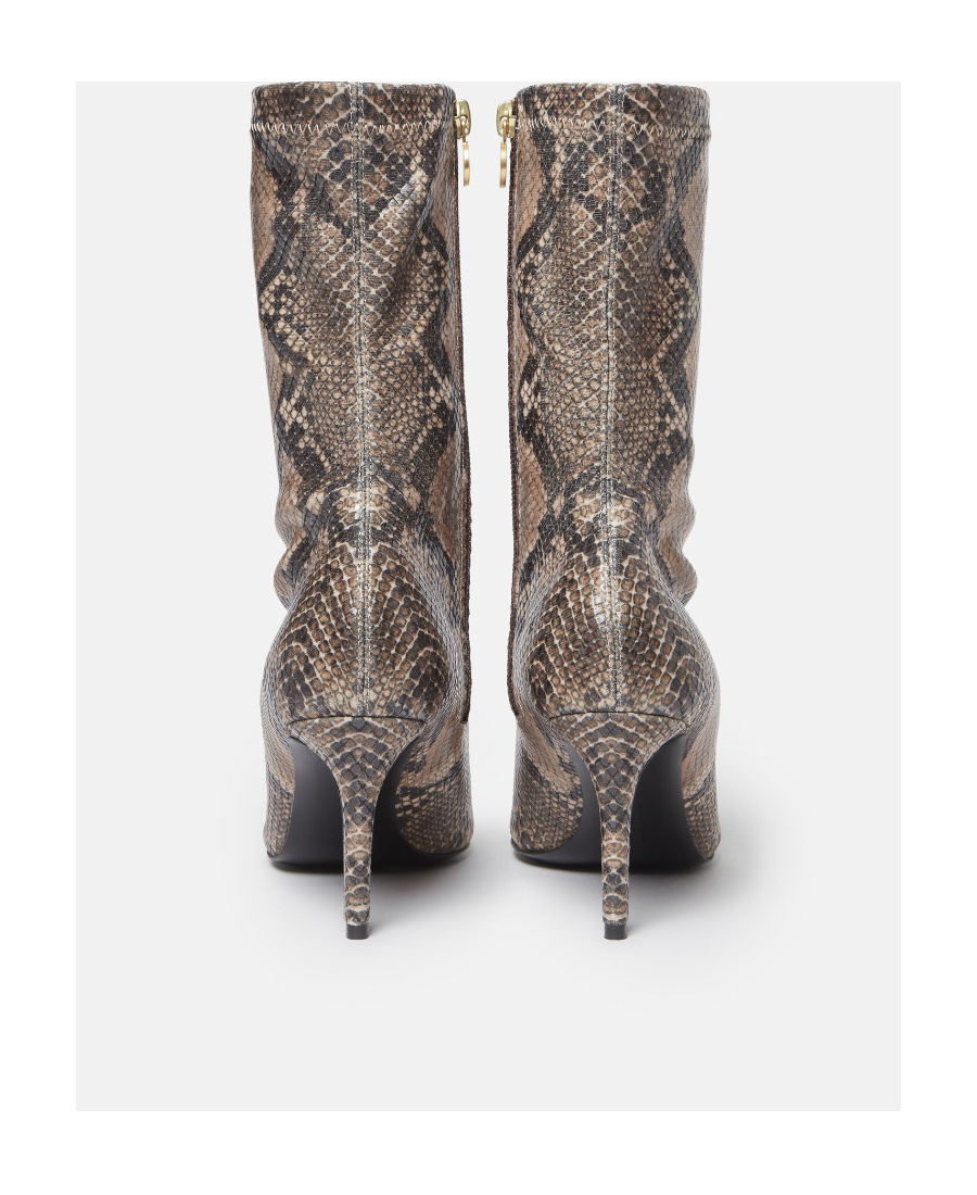 Stella Mccartney Stella Iconic Python-print Boots In Black