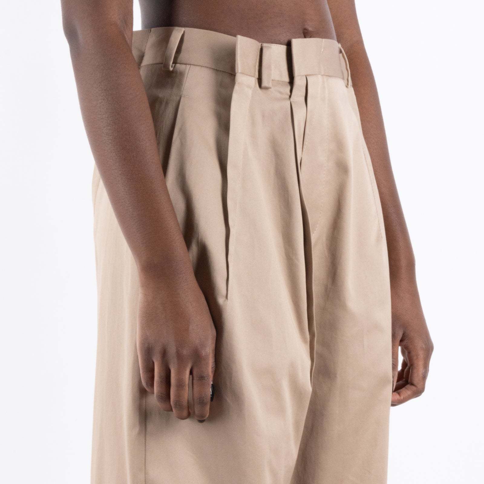 Shop Mm6 Maison Margiela Asymmetric Trousers In Nude