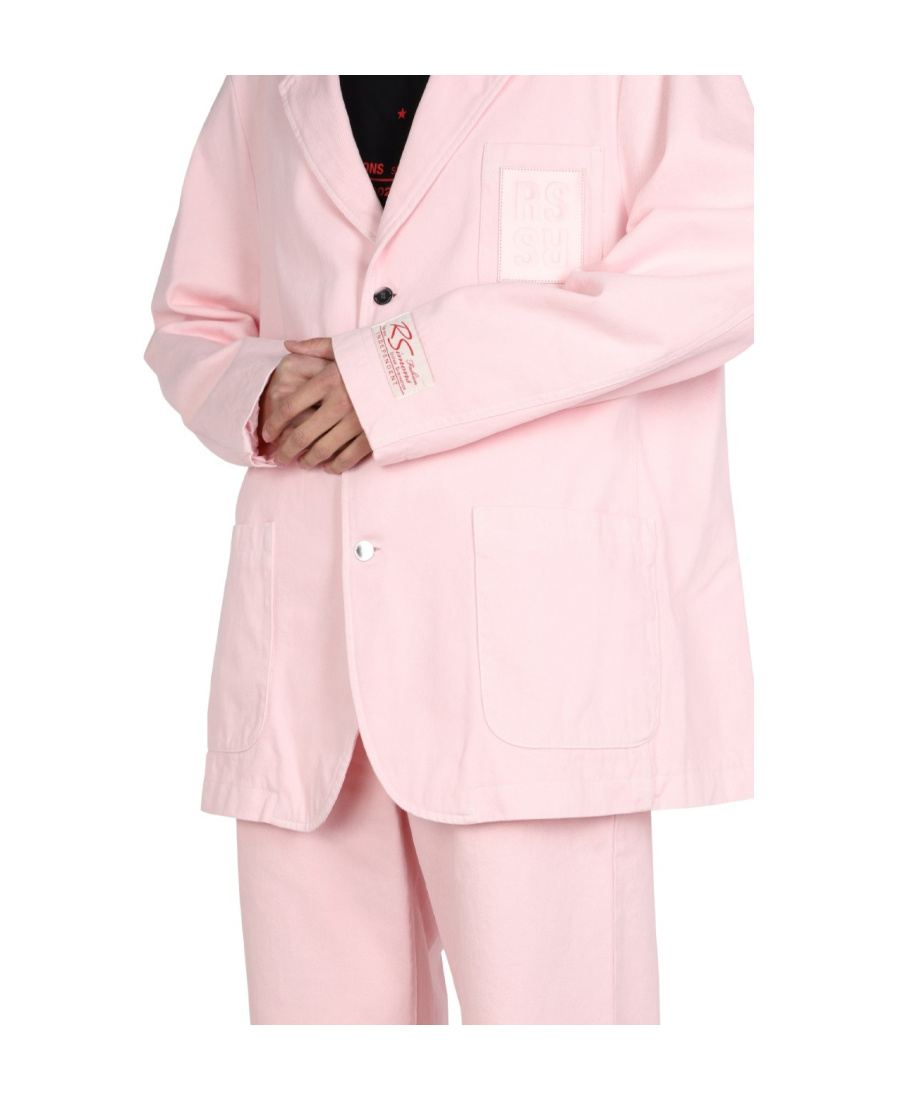 Raf Simons Denim Suit Jacket In Pink