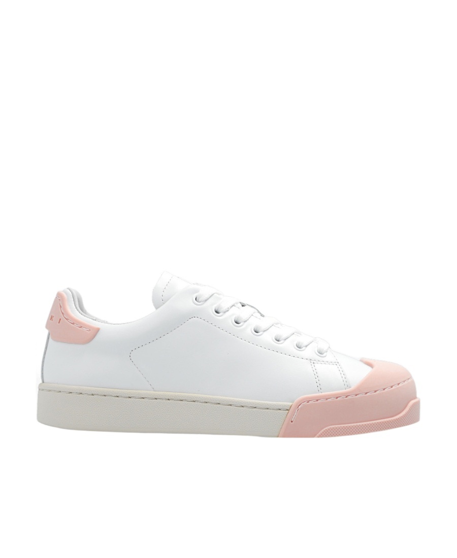 Marni Dada Bumper Sneaker In White And Pink Leather In White