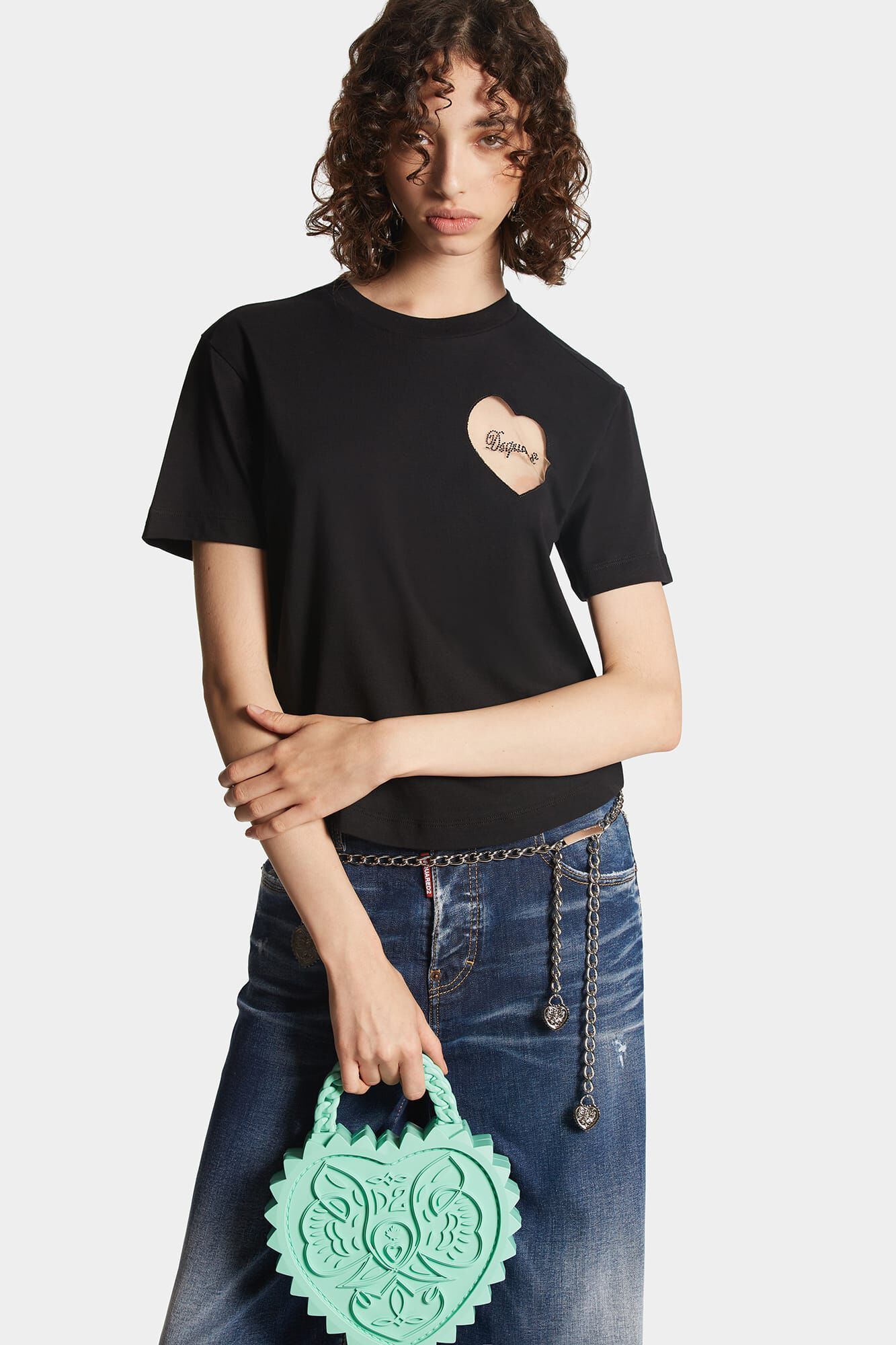 Dsquared2 Women Boxy-fit Cotton T-shirt In Black