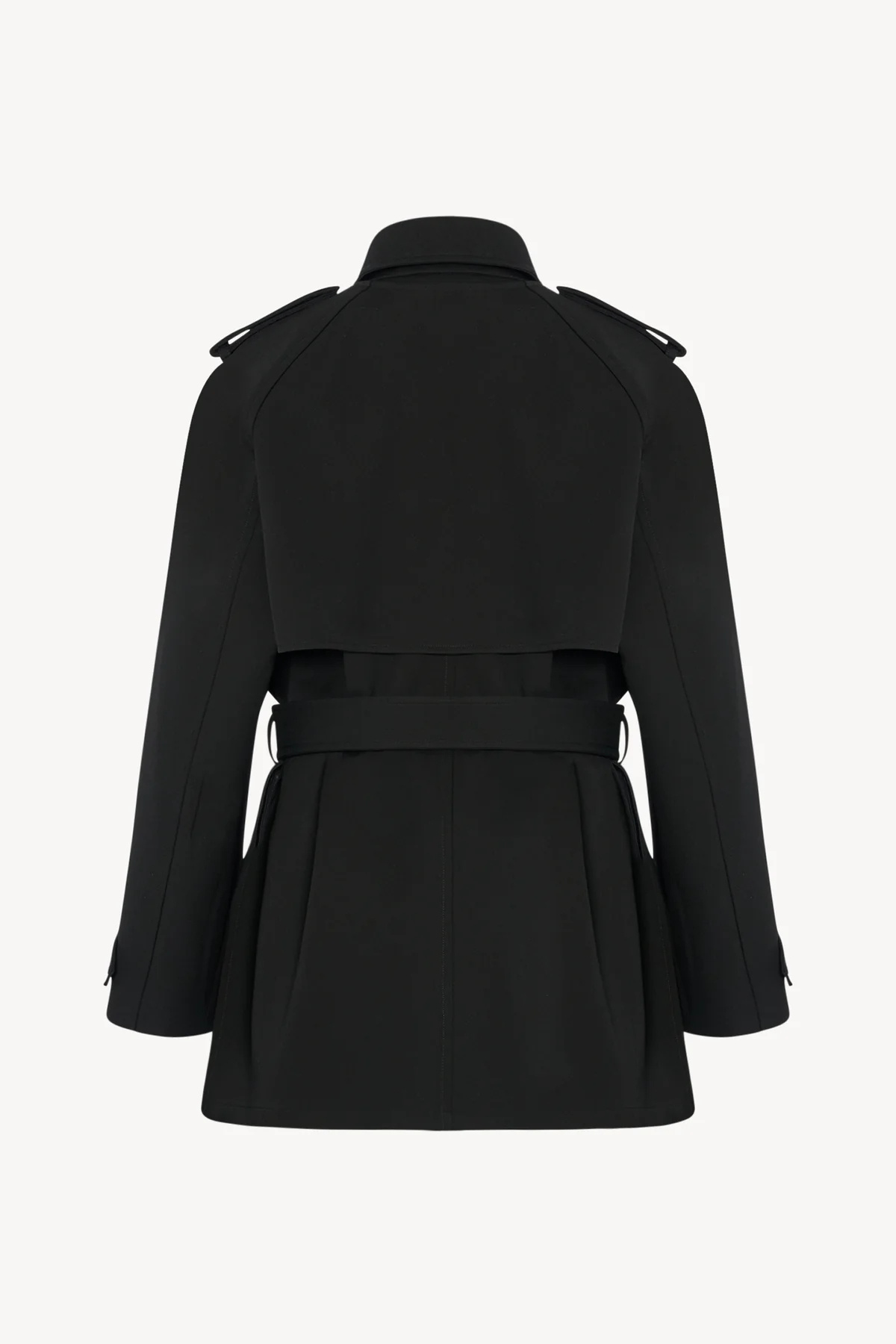 The Row Long-sleeved Trench Coat In Black