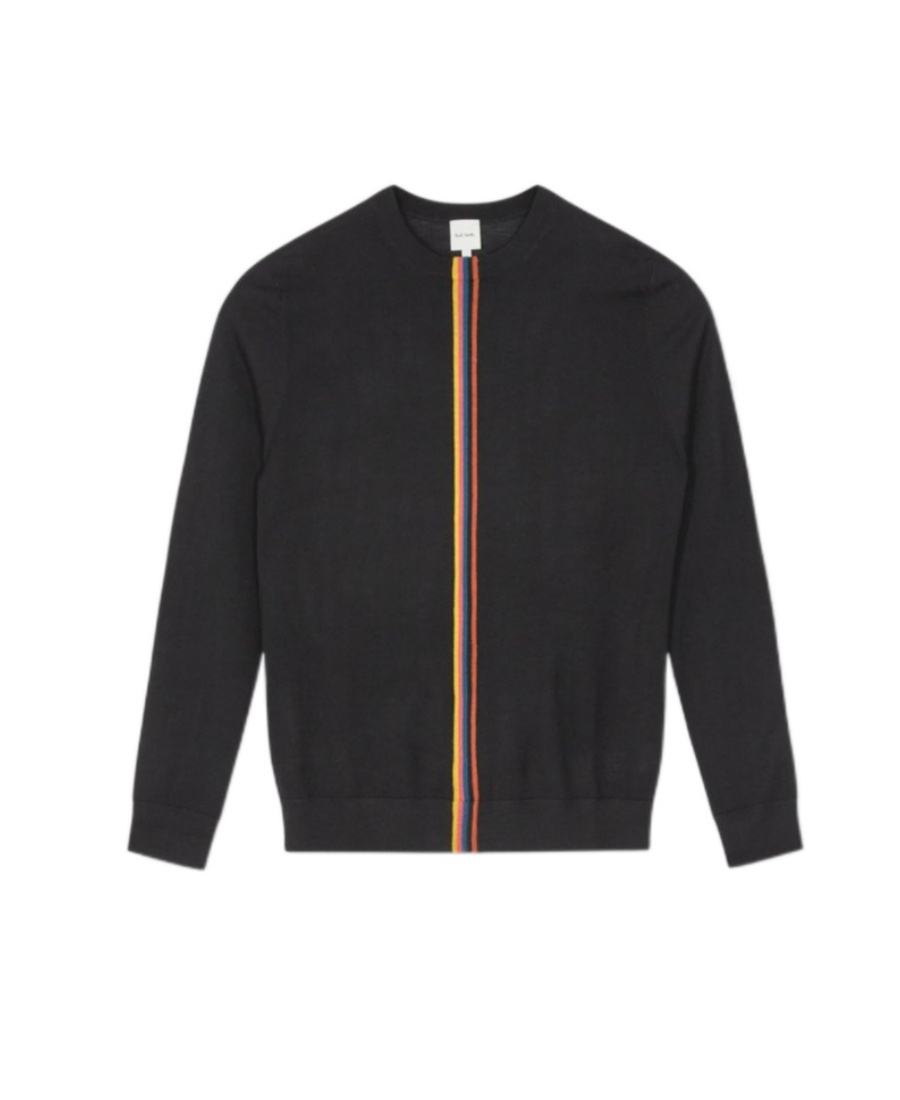 Paul Smith Round-neck Long-sleeved Sweater In Black