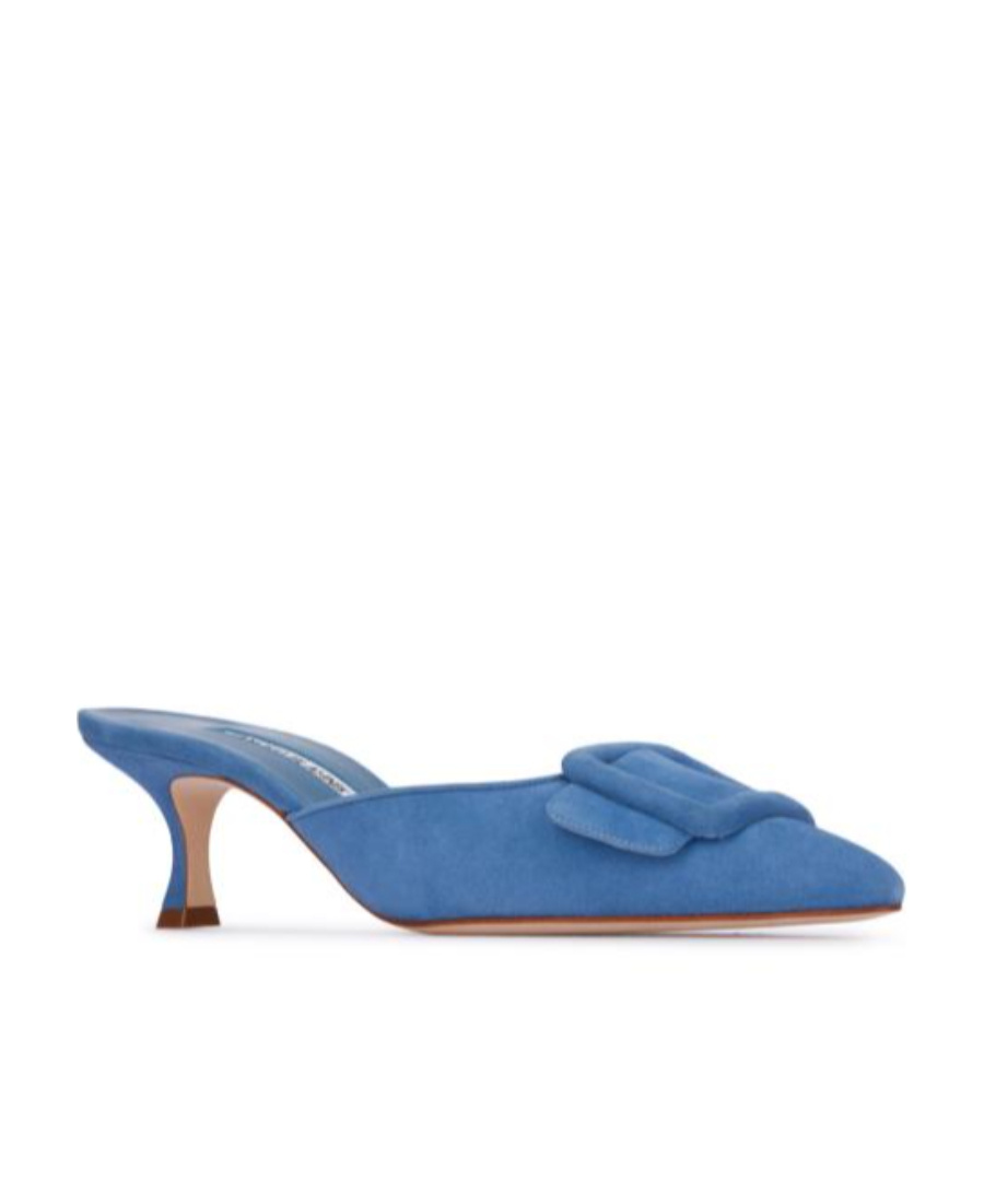 Manolo Blahnik Maysale Buckle Pumps In Blue